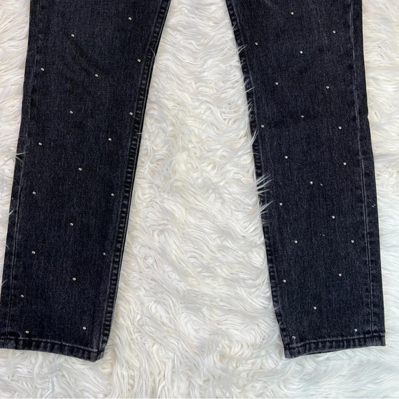 NWOT Reformation Harley Studded High Rise Slim Jeans Pacific Black Denim 24 - Picture 3 of 12
